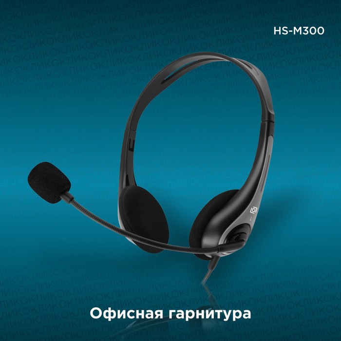 

Наушники с микрофоном Оклик HS-M300 черный/серый 1.8м накладные оголовье (1876323)