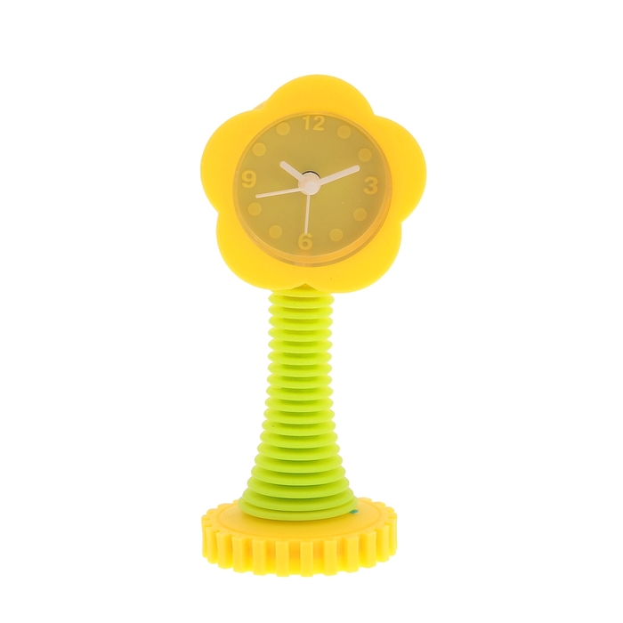 Будильник детский &quot;Цветок на пружине&quot;, желтый 13х5 см