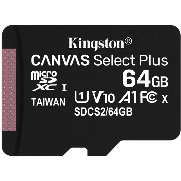 

Карта памяти microSDXC 64GB Class10 Kingston SDCS2/64GBSP Canvas Select Plus w/o adapter