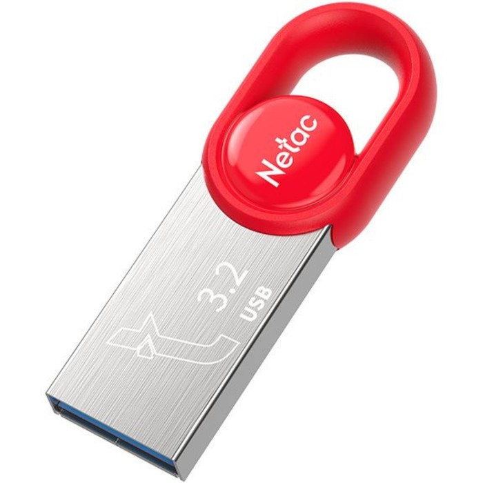 

Флеш Диск Netac 128GB UM2 NT03UM2N-128G-32RE USB3.2 серебристый/красный