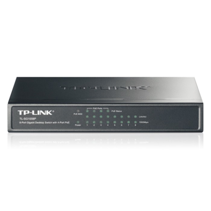 Коммутатор TP-Link TL-SG1008P 8G 4PoE 55W неуправляемый коммутатор mercusys ms106lp 6x100mb 4poe 40w неуправляемый
