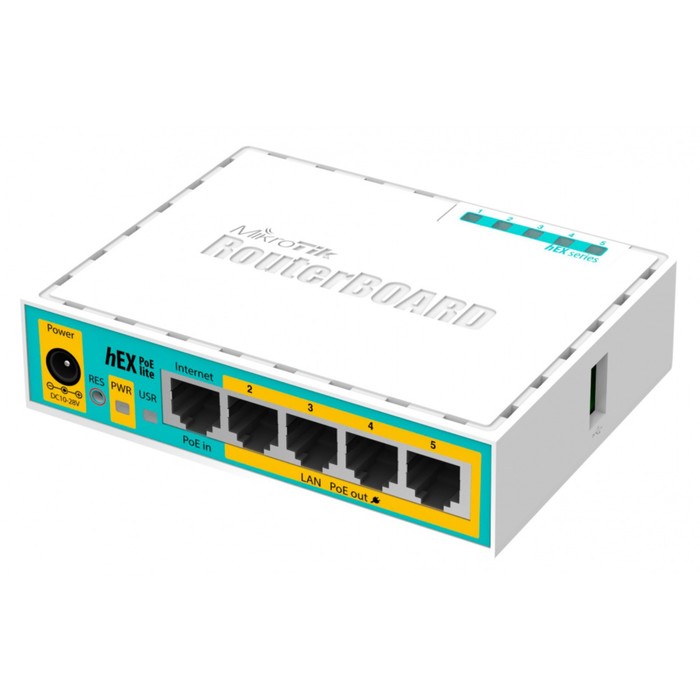 фото Роутер mikrotik hex poe lite (rb750upr2) 10/100base-tx белый