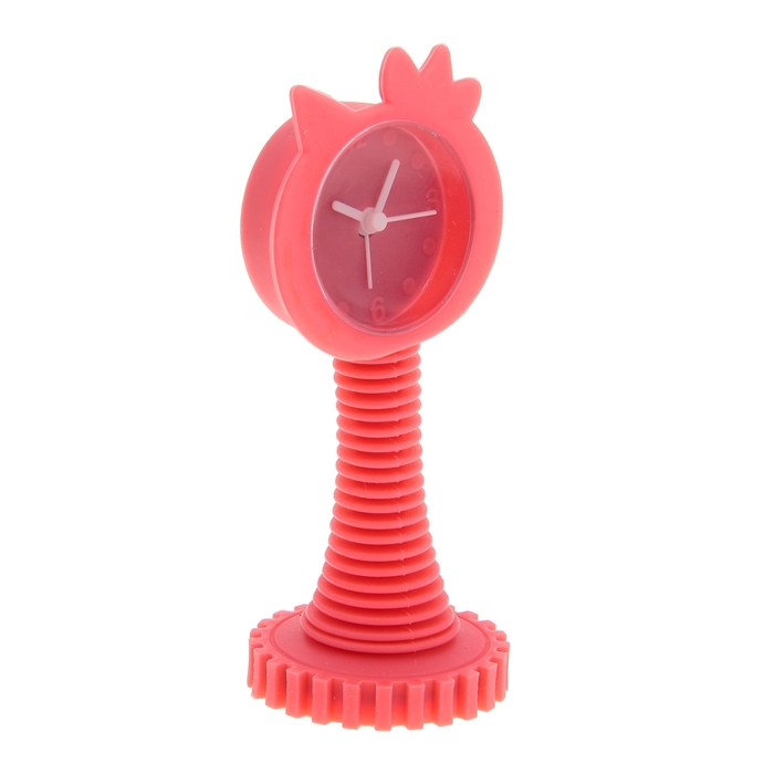 Будильник детский "Зайка на пружине", красный, 13.5х6 см