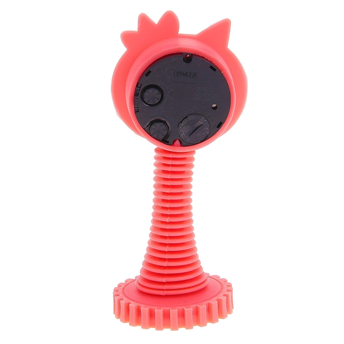 Будильник детский "Зайка на пружине", красный, 13.5х6 см