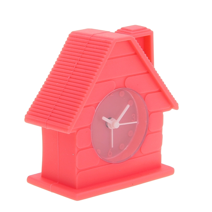 Будильник детский "Кирпичный дом", красный, 8х4 см