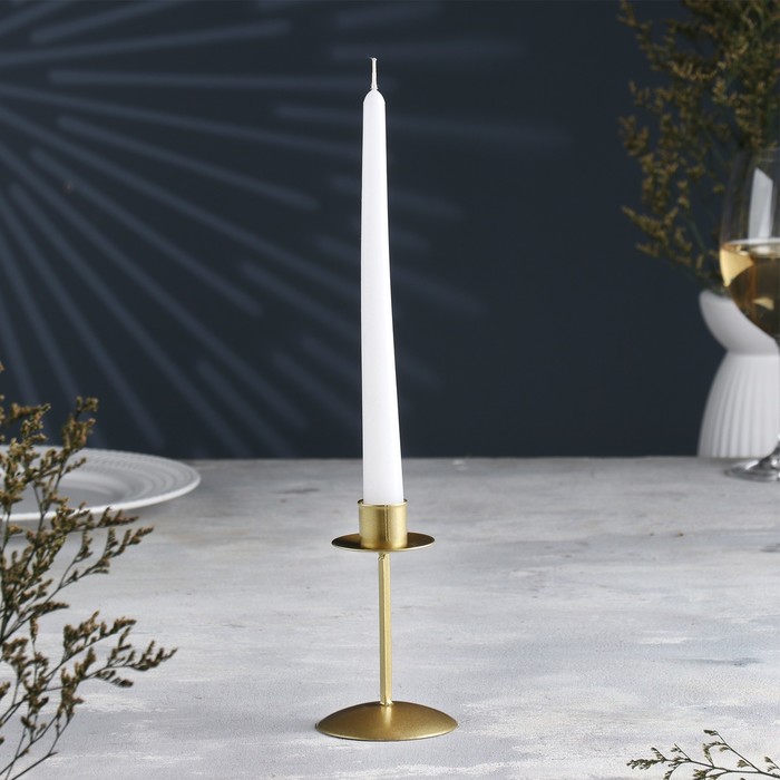 Подсвечник Боб металл на одну свечу, 7,4х12 см, золотой подсвечник круг металл на одну свечу 7х3 см золотой