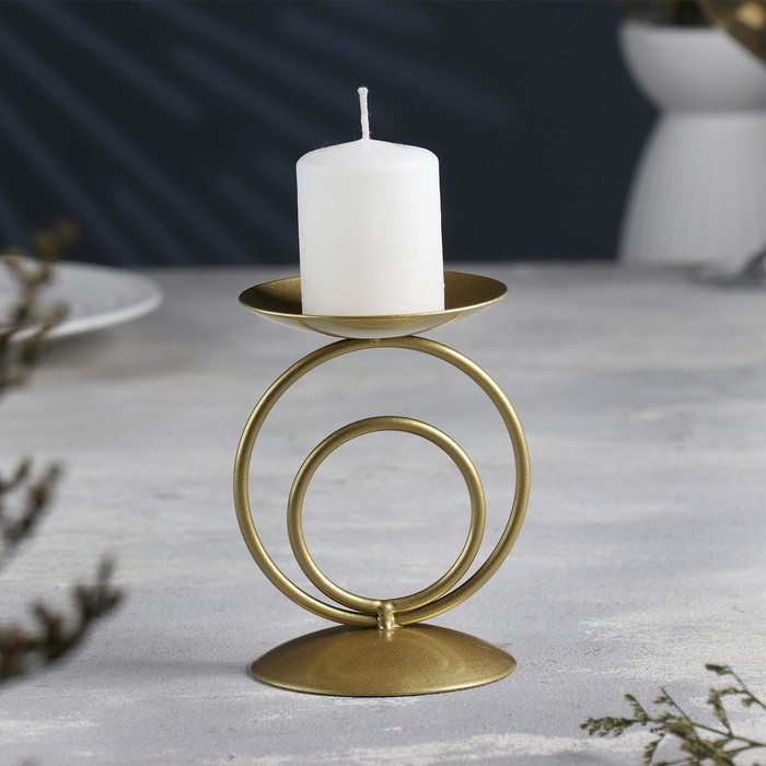 Подсвечник Закат металл на одну свечу, 8,3х11 см, золотой