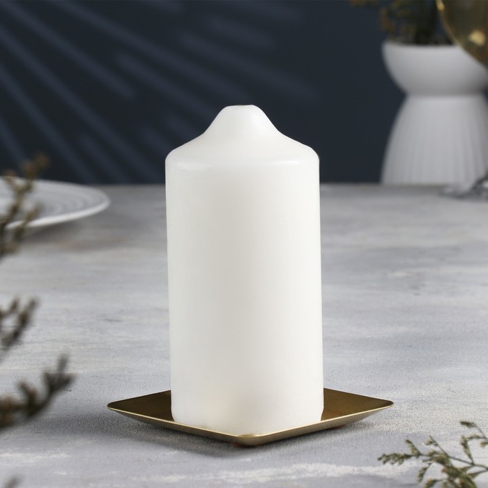 Подсвечник Тарелка квадратная металл на одну свечу, 10х1,1 см, золотой подсвечник металл тарелка 7 6 см белый