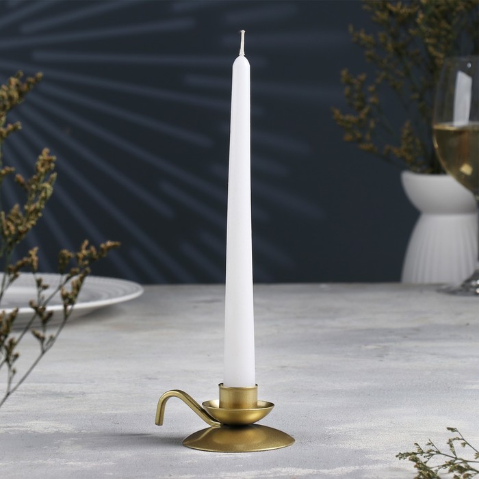 Подсвечник Ретро металл на одну свечу, 10х4 см, золотой подсвечник круг металл на одну свечу 7х3 см золотой