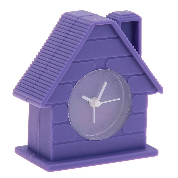Будильник детский "Кирпичный дом", фиолетовый, 8х4 см
