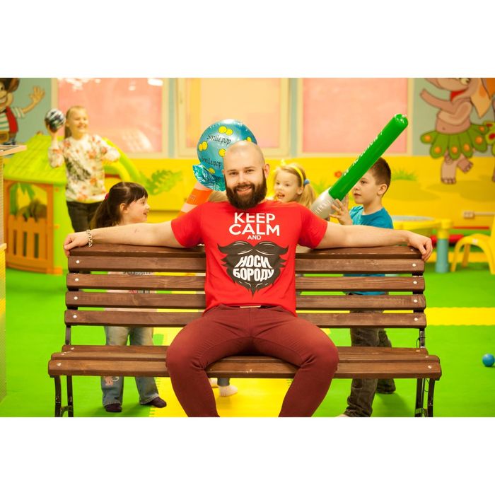 Футболка мужская "Collorista Keep Calm" Носи Бороду, р-р S (44), 100% хлопок трикотаж