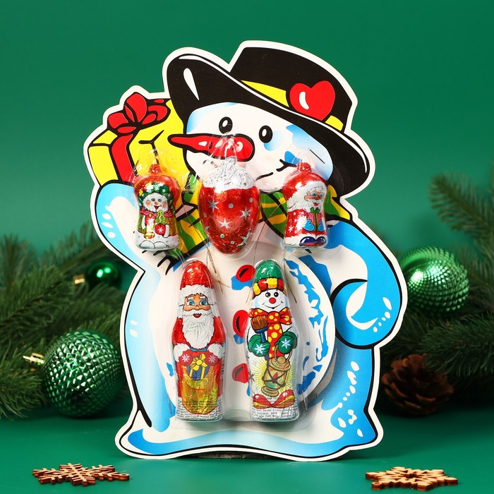 Новогодний набор Дед Мороз, Снеговик, Шишка, 81 г детский новогодний подарок milky way дед мороз 85 г