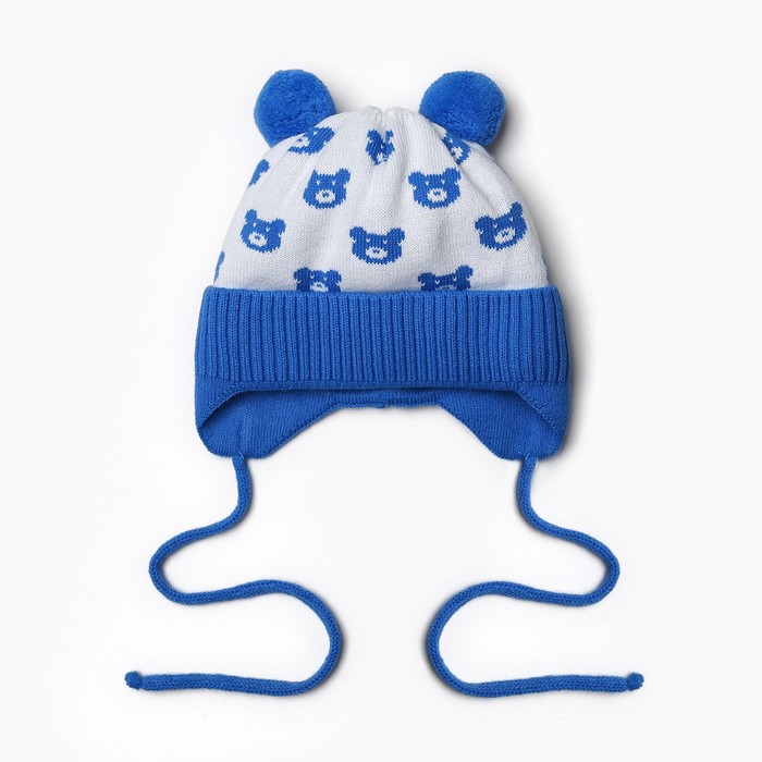 Шапка детская, цвет синий, размер 36-38 шапка детская bear размер 38 40 см цвет синий