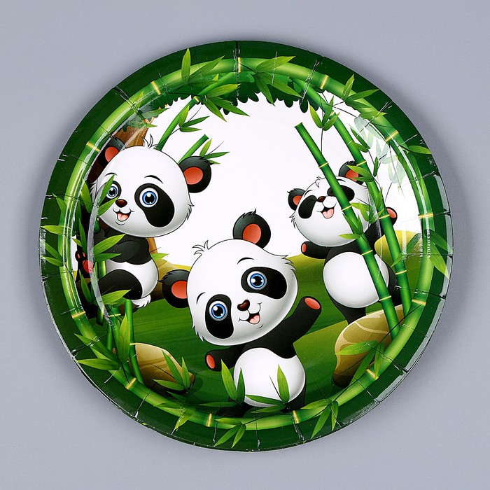 Тарелка бумажная «Панда», в наборе 6 шт. тарелка бумажная панда с шариками в наборе 6 шт