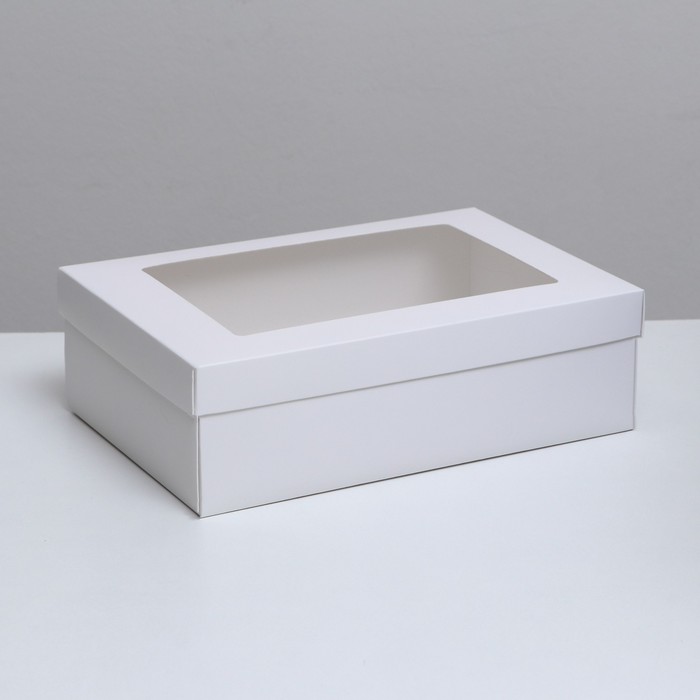 коробка складная красная 30 х 20 х 9 см Коробка складная «Белая», с окном 30 х 20 х 9 см