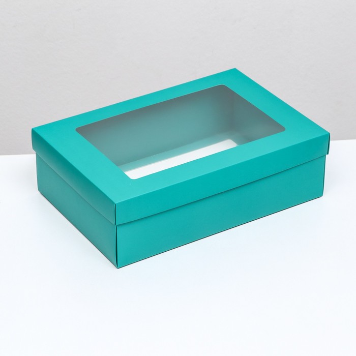 Коробка складная «Изумрудная», с окном 30 х 20 х 9 см коробка складная изумрудная с окном 30 х 20 х 9 см