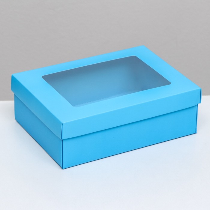 Коробка складная «Тиффани», с окном 21 х 15 х 7 см коробка складная с окном ёлка с подарками 25 х 15 х 7 см