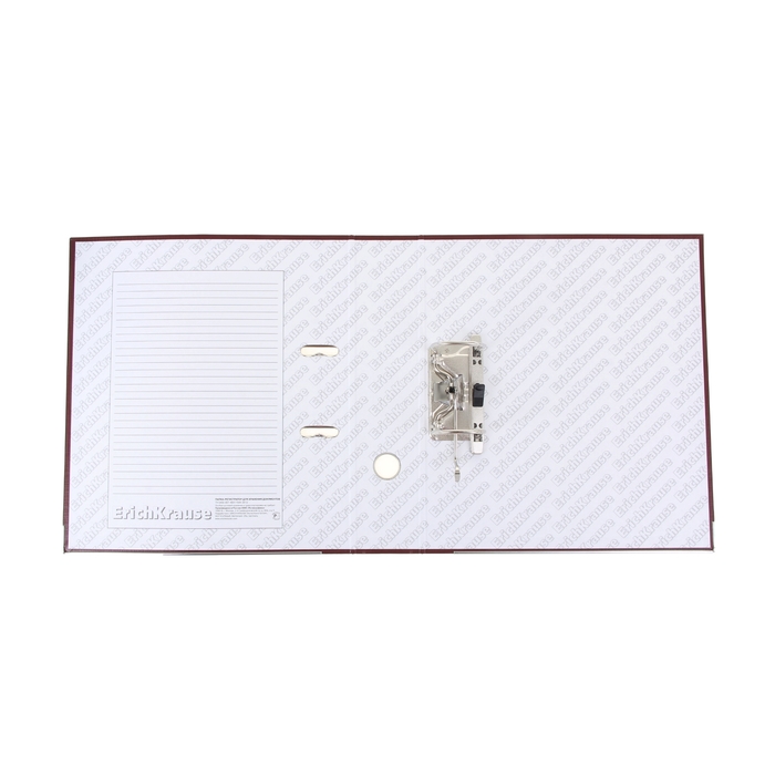 Папка-регистратор А4, 70 мм, ErichKrause "Бизнес", собранный, бордовый, пластиковый карман, металлический кант, картон 2мм, вместимость 450 листов