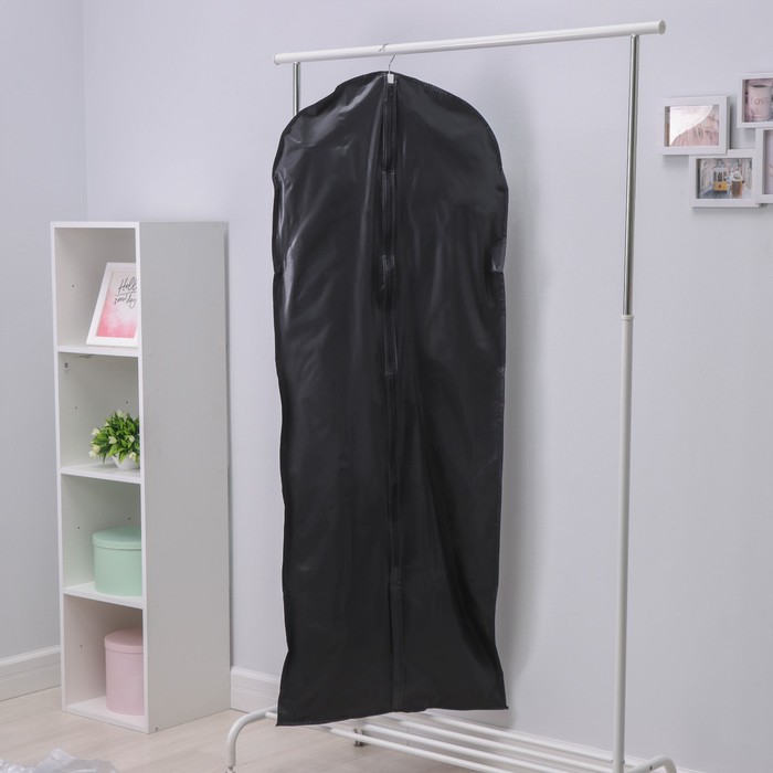 Чехол для одежды LaDо́m, 60×160 см, плотный, PEVA, чёрный вешалка напольная для одежды с корзиной ladо́m 60×26×160 см цвет чёрный