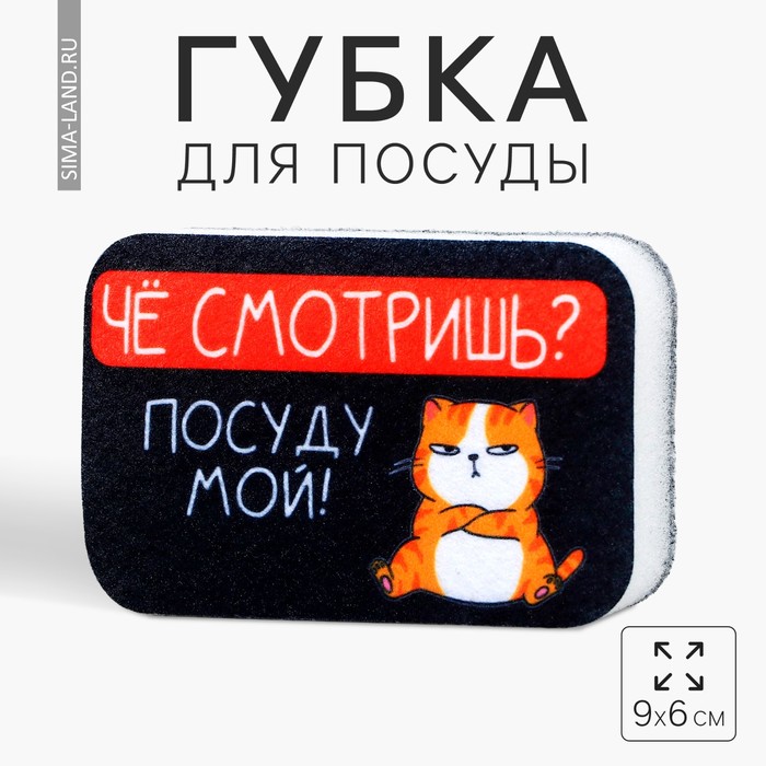 

Губка поролоновая «Чё смотришь», 9 х 6 см