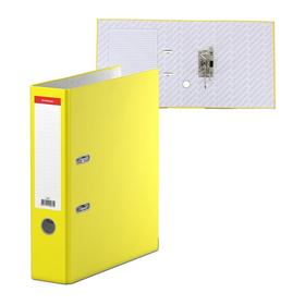 Папка-регистратор А4, 70 мм, «Стандарт», собранный, жёлтый, этикетка на корешке, металлический кант, картон 2 мм, вместимость 450 листов