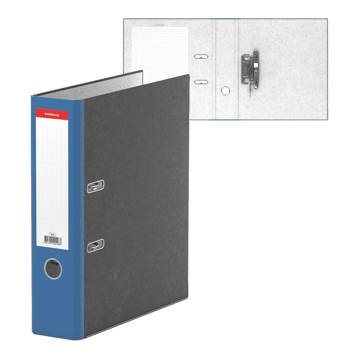 Папка-регистратор А4, 70 мм Original, собранный, мраморный, синий, металлический кант, картон 2 мм, вместимость 450 листов