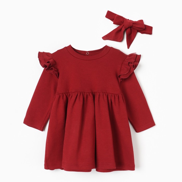 

Платье и повязка Крошка Я Cherry Red, рост 80-86, вишневый