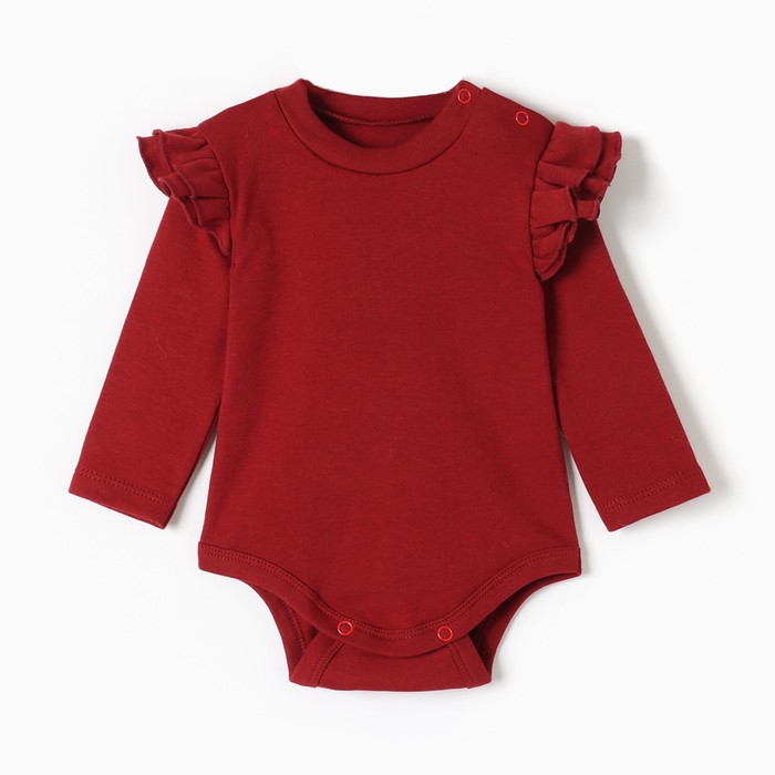 Боди с рюшами Крошка Я Cherry Red рост 86-92 вишневый 540₽