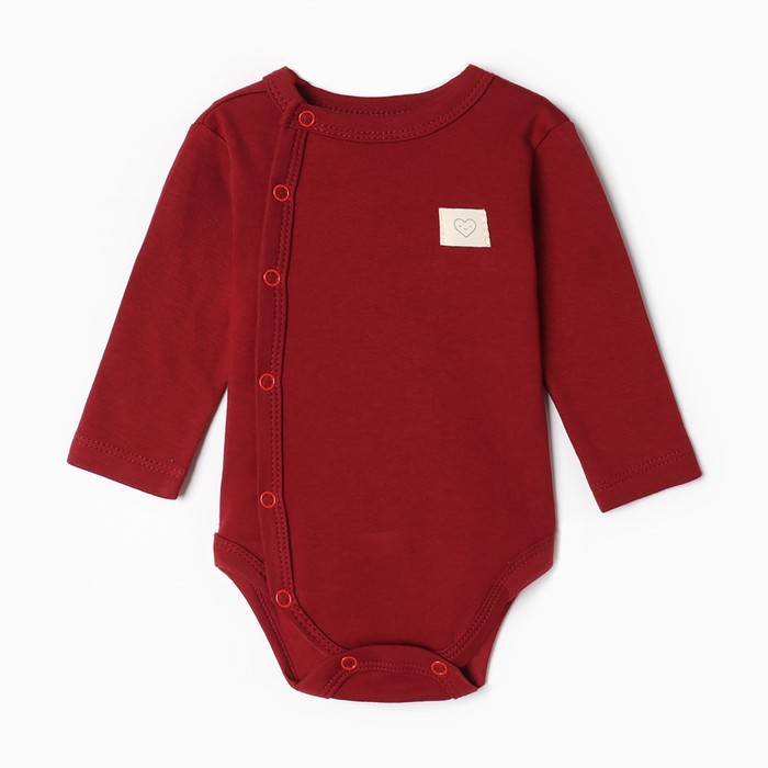 Боди с длинным рукавом Крошка Я Cherry Red рост 74-80 вишневый 486₽