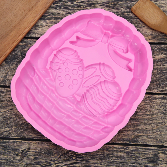 Форма для выпечки "Пасхальная корзинка" 29х24х4 см, цвета МИКС