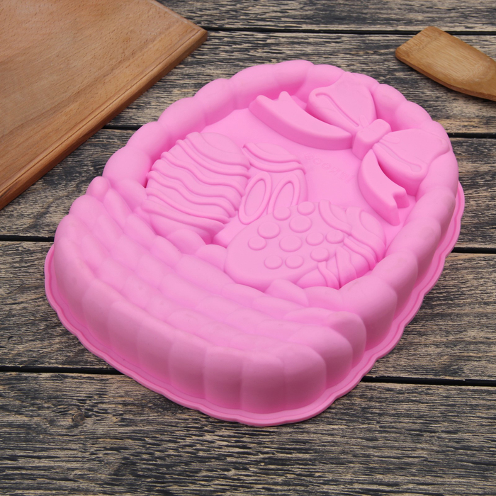 Форма для выпечки "Пасхальная корзинка" 29х24х4 см, цвета МИКС