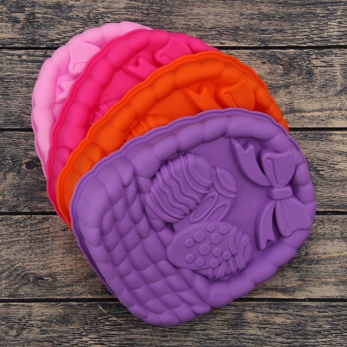 Форма для выпечки "Пасхальная корзинка" 29х24х4 см, цвета МИКС