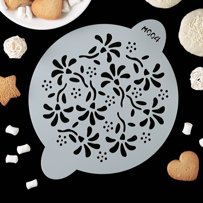 Трафарет для украшения выпечки d=20 см "Полянка"