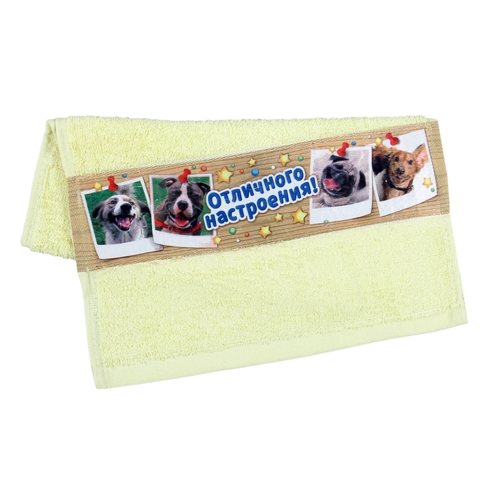 Полотенце махровое Collorista "Отличного настроения", размер 30х70 см, 100% хлопок, 450 г/м2