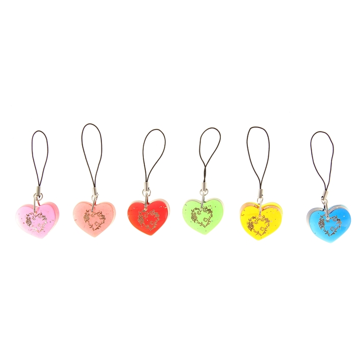 Подвеска для телефона "Ажурное сердце", цвета МИКС