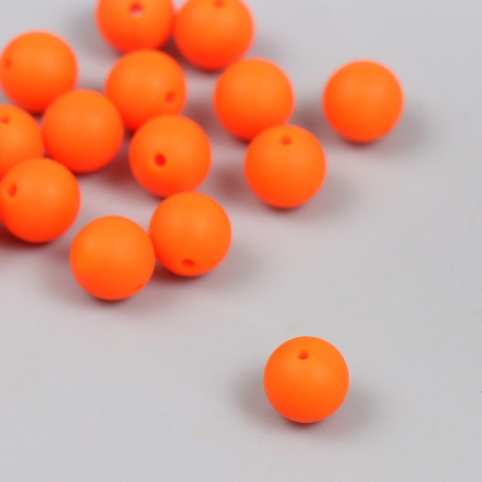 Бусина силикон Круглая оранжево-красная d=0,9 см