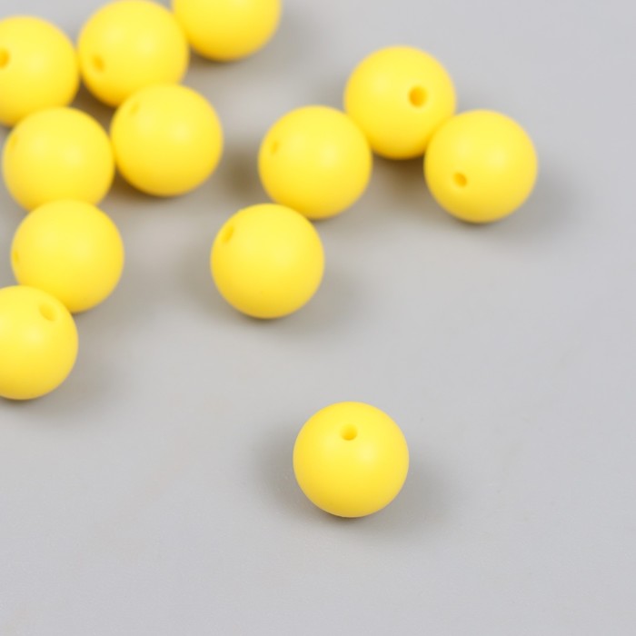 Бусина силикон Круглая ярко-желтая d=0,9 см
