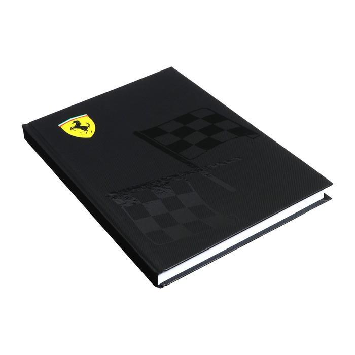 

Записная книжка А5 128 листов в клетку Ferrari, твёрдая обложка, матовая ламинация, выборочный УФ-лак, блок офсет 65 г/м2