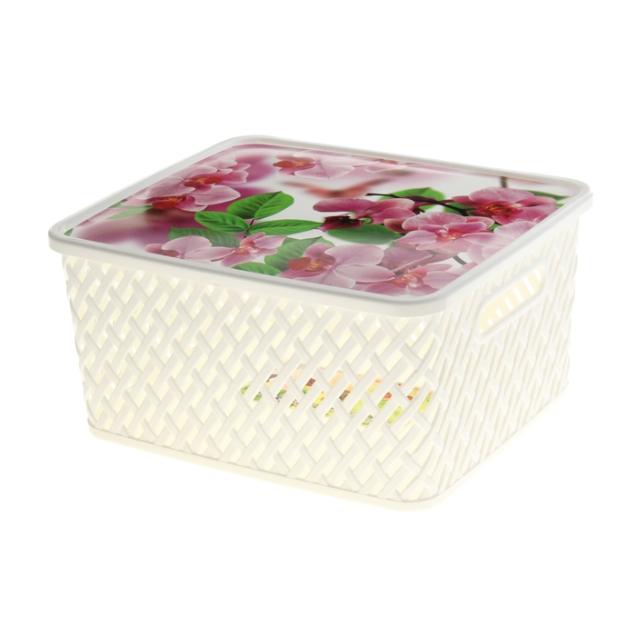 Корзина для хранения с крышкой "Орхидея"