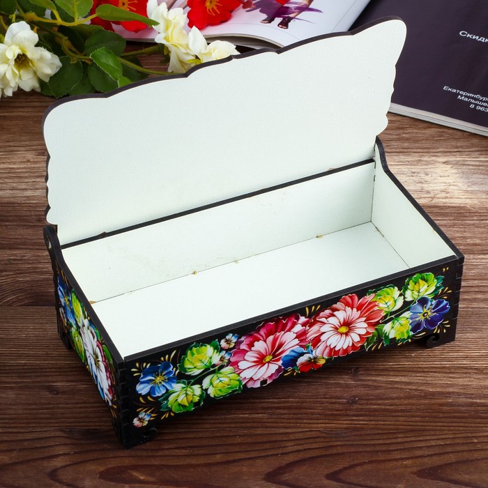 Шкатулка - купюрница «Птица и цветы», 17х9х5,8 см