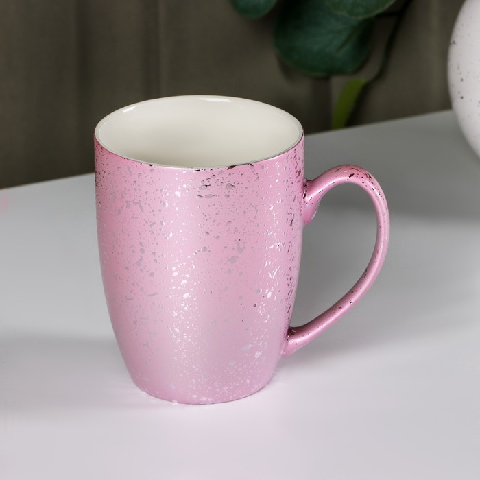 Кружка керамическая Доляна «Блеск», 350 мл, цвет розовый кружка керамическая доляна ваниль 350 мл цвет белый