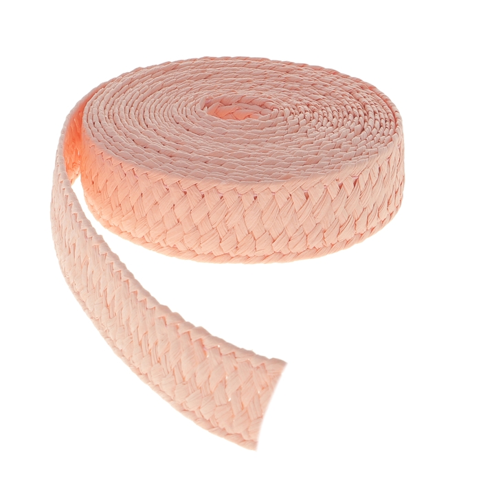 Лента декоративная плетёная, цвет персиковый