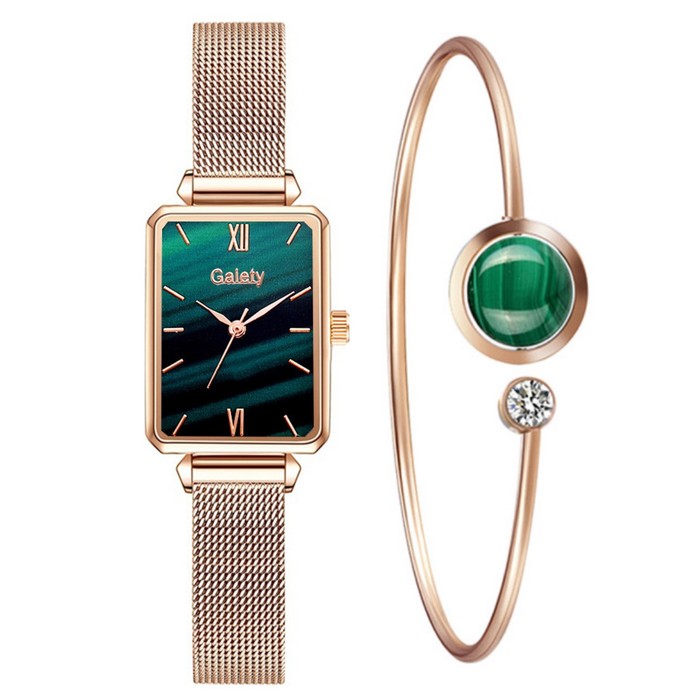 Женский подарочный набор Galety 2 в 1: наручные часы, браслет подарочный набор единороги 5 в 1 наручные часы 2 резинки 2 невидимки