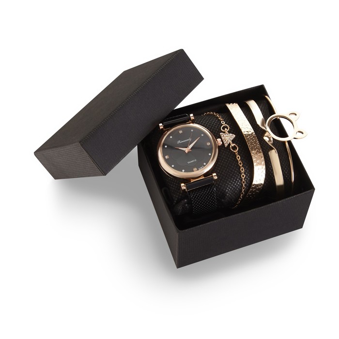 фото Женский подарочный набор rinnady 5 в 1: наручные часы и 4 браслета
