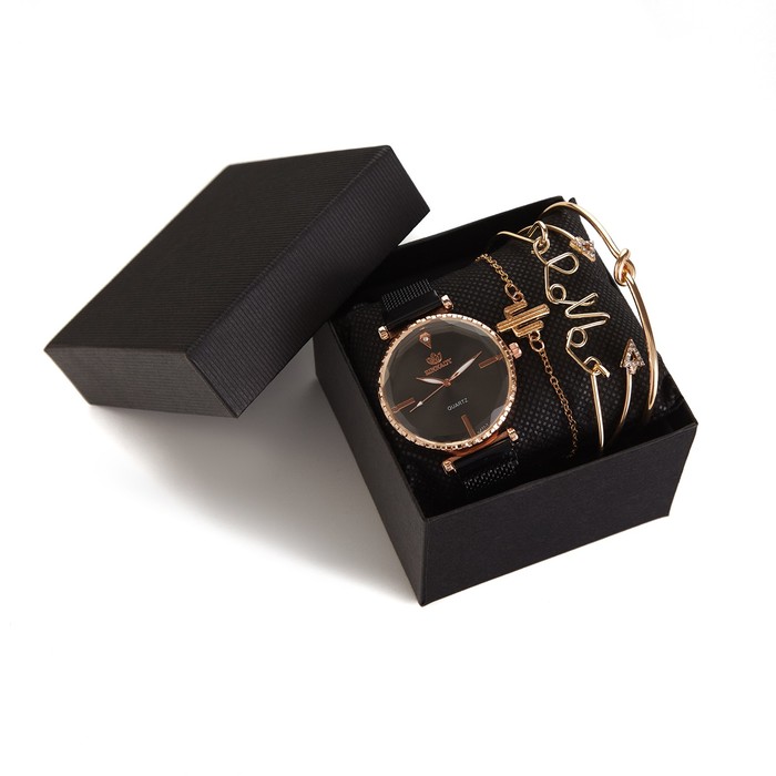 фото Женский подарочный набор rinnady 5 в 1: наручные часы и 4 браслета