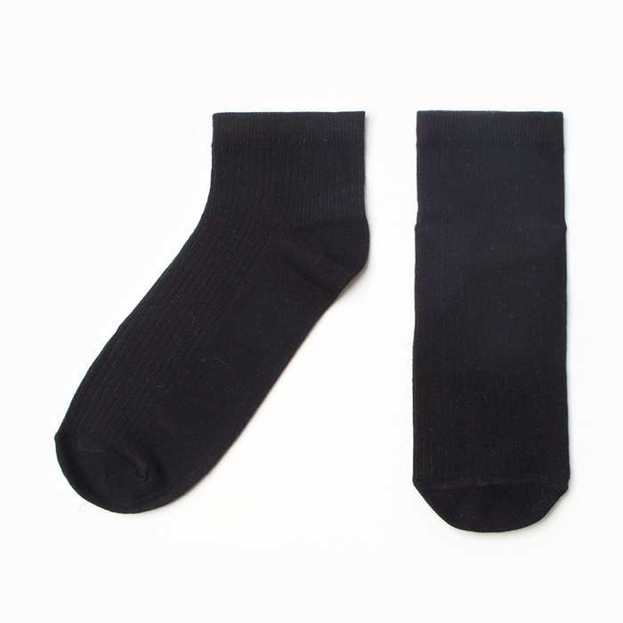 Носки женские укороченные, цвет черный, р-р 23-25