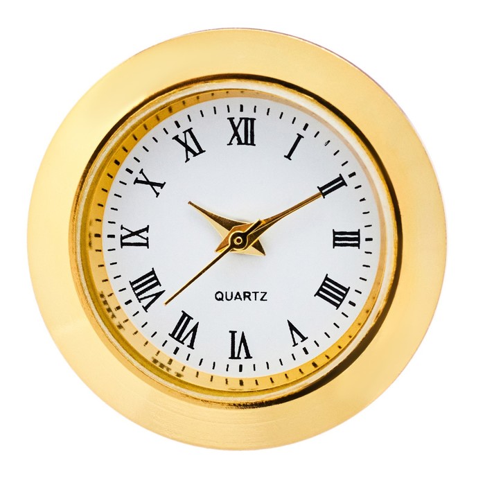 Вставка часы кварцевые, d-2.5 см, LQ377А, дискретный ход, золото часы наручные кварцевые мужские kanima дискретный ход ремешок 8 и 10 х 2 см d 4 см