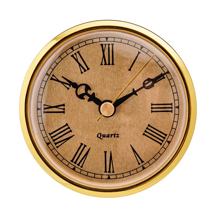 Вставка часы кварцевые, d-9 см, 1АА, плавный ход, золото