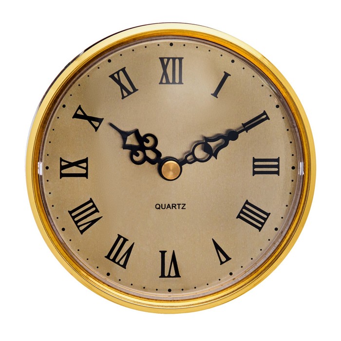Вставка часы кварцевые, d-10.5 см, плавный ход, золото вставка часы кварцевые d 9 см 1аа плавный ход серебро