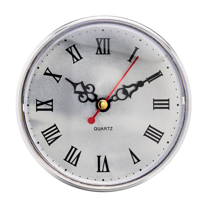 Вставка часы кварцевые, d-10.5 см, плавный ход, серебро вставка часы кварцевые d 9 см 1аа плавный ход серебро